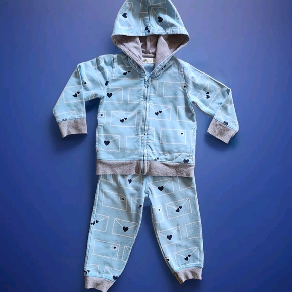 Monica+Andy Jogging Set Size 18-24 months Colors light & dark blue grey white - Picture 1 of 9